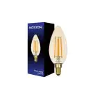 Noxion Lucent LED E14 Candela Filamento Ambra 4.1W 350lm - 822 Bianco Molto Caldo | Dimmerabile - Sostitutiva 40W